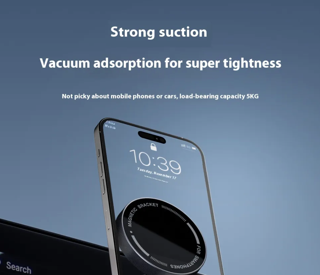 720° Swivel Magnetic & Vacuum Suction Phone Holder – Universal Car & Desk Mount