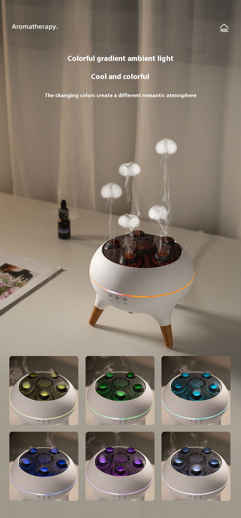 GlowXic Kinetic Jellyfish Mist Ultrasonic Humidifier & Aroma Diffuser