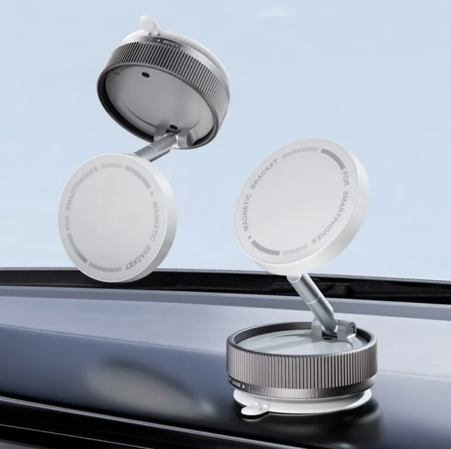 720° Swivel Magnetic & Vacuum Suction Phone Holder – Universal Car & Desk Mount