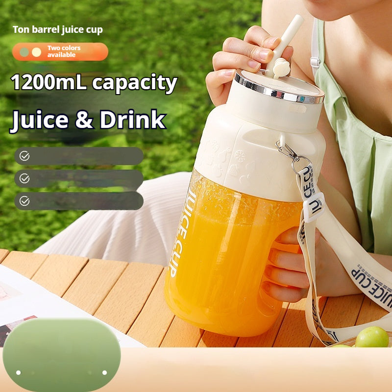 Portable Electric Juicer & Smoothie Blender Cup (1200ml) – 7.4V Motor & 14 Blades