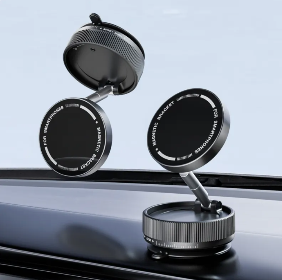 720° Swivel Magnetic & Vacuum Suction Phone Holder – Universal Car & Desk Mount