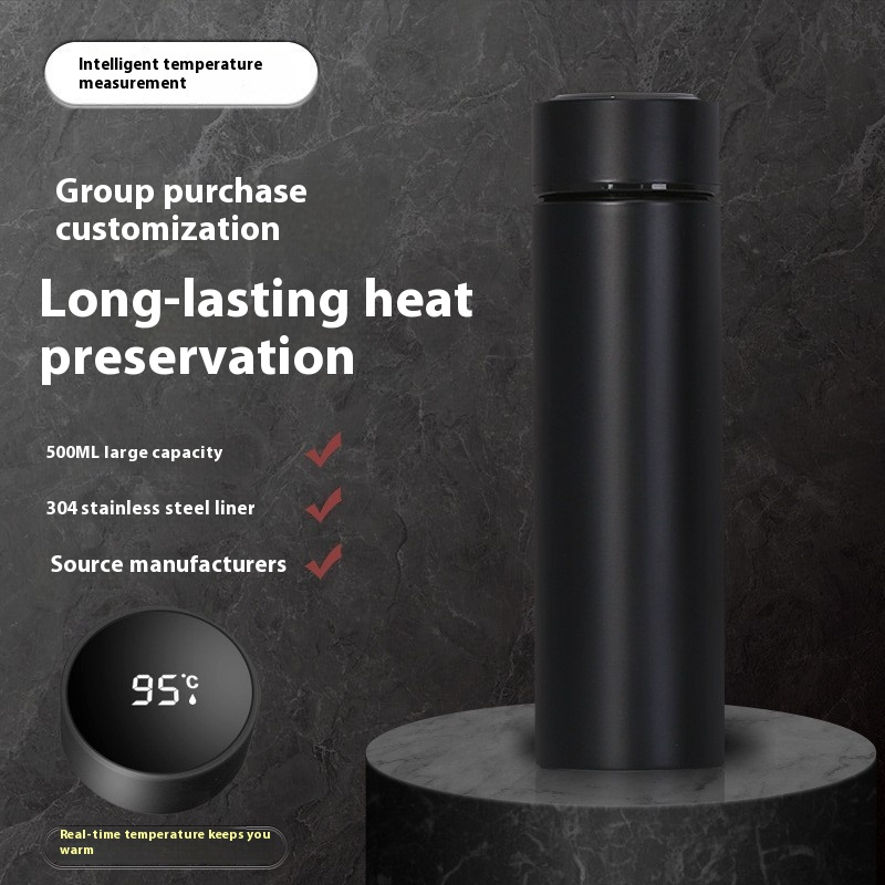 Smart LED Temperature Display Thermos Flask (500ml) – 304 Stainless Steel Vacuum Insulated Water Bottle