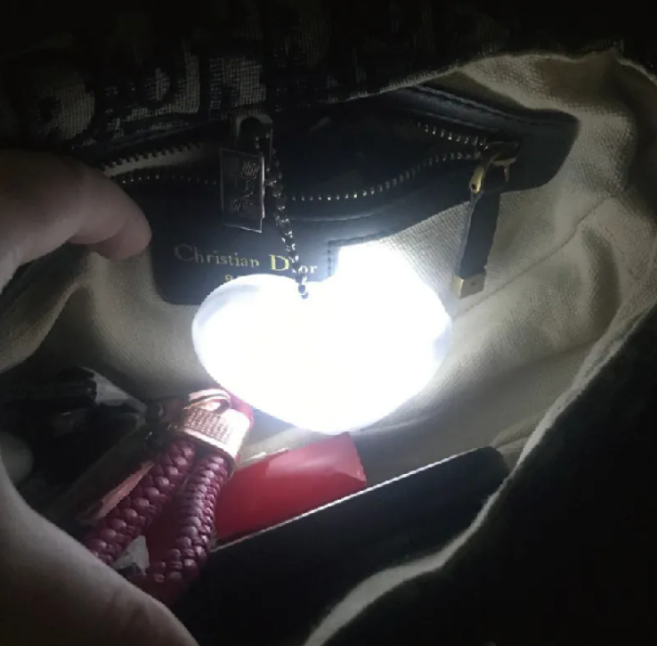 GlowXic Heart Touch Sensor LED Handbag Light – Portable Bag Charm Light